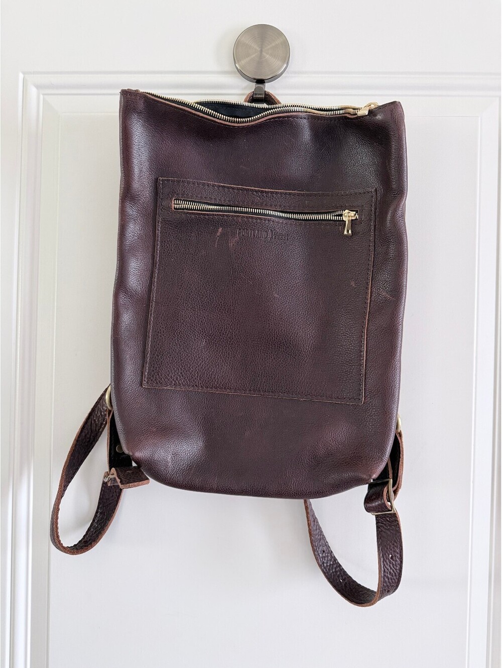 Portland Leather Brown Backpack Laptop NWOT